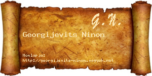 Georgijevits Ninon névjegykártya
